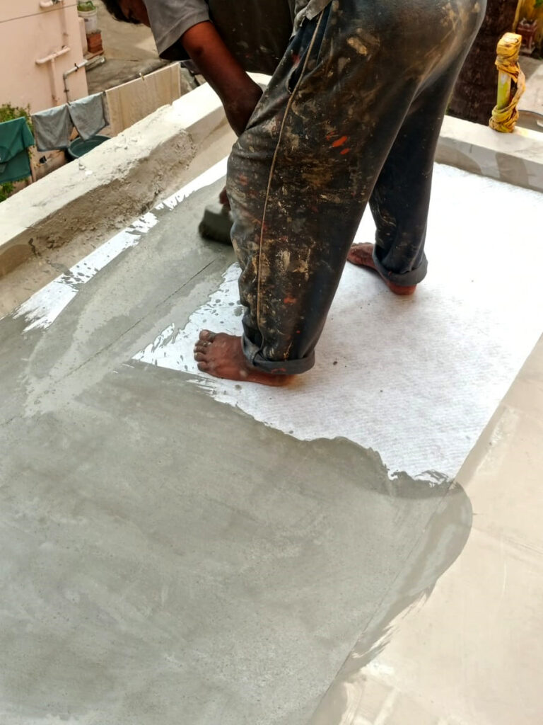 Thiruvanmiyur terrace and building chemical waterproofing project