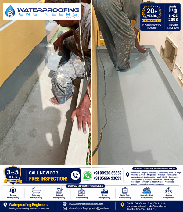 Thoraipakkam building waterproofing with chemical coating and Nonwoven Fiber Mat